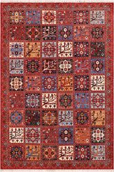 handmade Transitional Kafkaz Rust Blue Hand Knotted RECTANGLE 100% WOOL area rug 9 x 12